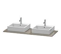 Duravit Console XSquare XS063GB8989 140x55cm, avec deux découpes, Flannel Grey brillant