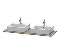 Duravit XSquare console XS063GB9090 140x55cm, avec deux découpes, flanelle gris soie mat