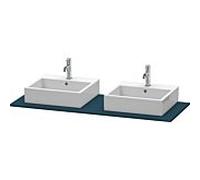 Duravit XSquare console XS063GB9898 140x55cm, avec deux découpes, bleu nuit en soie mat