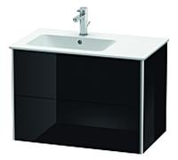 Duravit XSquare Duravit lavabo XS417604040 81x56x47,8cm, 2 tiroirs, bassin à gauche, noir brillant