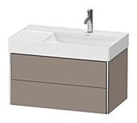 Duravit XSquare Meuble sous lavabo XS416904343 78,4x39,7x46cm, 2 tiroirs, mat en basalte