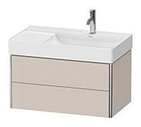 Duravit Meuble sous-lavabo suspendu XSquare XS416909191 78,4x39,7x46 cm 2 tiroirs Taupe
