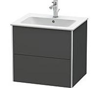 Duravit XSquare Meuble sous-lavabo suspendu, 2 tiroirs, 610x560x478mm, XS417104949, Couleur: Décor graphite mat