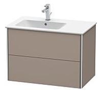 Duravit Meuble sous Duravit XSquare XS417604343 81x56x47,8cm, 2 tiroirs, lavabo à gauche, basalte mat