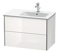 Duravit Meuble sous Duravit XSquare XS417702222 81x56x47,8cm, 2 tiroirs, bassin à droite, blanc en brillant