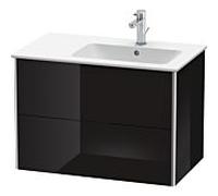 Duravit Meuble sous-vasque XSquare XS417704040 81x56x47,8cm 2 tiroirs vasque à droite, noir brillant