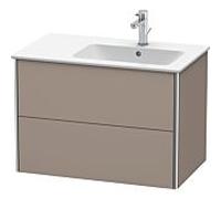 Duravit Meuble sous Duravit XSquare XS417704343 81x56x47,8cm, 2 tiroirs, vasque droite, basalte mat