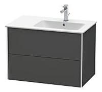 Duravit Meuble sous Duravit XSquare XS417704949 81x56x47,8cm, 2 tiroirs, lavabo à droite, graphite mat