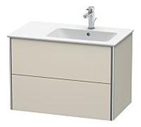Duravit Meuble sous Duravit XSquare XS417709191 81x56x47,8cm, 2 tiroirs, lavabo à droite, taupe