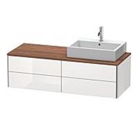 Duravit Meuble sous-vasque suspendu XSquare XS4913R8585 4 tiroirs vasque à droite Laque blanche