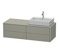 Duravit XSquare XS4913R9292 140x40x54.8cm, 4 tiroirs, droit, Steingrau seidenmatt