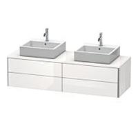 Duravit XSquare Meuble sous lavabo XS4917B8585 160x40x54,8cm, 4 tiroirs, double face, blanc très brillant
