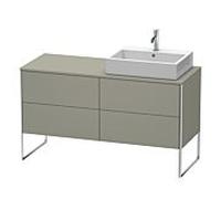 Meuble Pour Vasque à Poser Duravit XSquare version droite Gris pierre satiné mat 778x1400x548mm