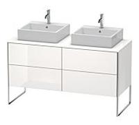 Duravit XSquare Meuble sous lavabo XS4926B2222 140x53,8x54,8cm, 4 tiroirs, des deux côtés, blanc très brillant