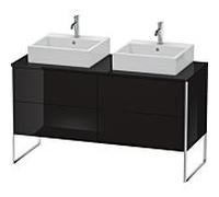 Duravit XSquare Duravit XS4926B4040 140x53.8x54.8cm, 4 coulissants, des deux côtés, noir brillant