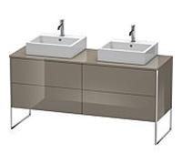 Duravit XSquare Duravit XS4927B8989 160x53.8x54.8cm, 4 coulissants, des deux côtés, gris flanelle brillant