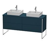 Duravit XSquare Meuble sous lavabo XS4927B9898 160x53,8x54,8cm, 4 tiroirs, des deux côtés, Nachtblau seidenmatt