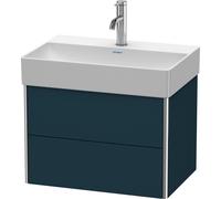 Duravit XSquare Meuble sous-lavabo compact à montage mural 58,4x39,0 cm, 2 tiroirs, pour lavabo DuraSquare 235660, XS416709898, Couleur: Laque mat soyeuse bleu nuit