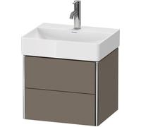 Duravit XSquare meuble sous-lavabo Compact mural 48,4x39,0 cm, 2 tiroirs, pour lavabo DuraSquare 235650, XS430509090, Couleur: Flanelle Vernis gris satiné mat soyeux