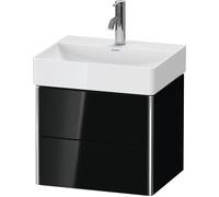 Duravit XSquare meuble sous-lavabo Compact mural 48,4x39,0 cm, 2 tiroirs, pour lavabo DuraSquare 235650, Farbe: Laque noire brillante