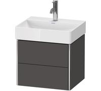 Duravit XSquare meuble sous-lavabo Compact mural 48,4x39,0 cm, 2 tiroirs, pour lavabo DuraSquare 235650, XS430504949, Couleur: Décor graphite mat