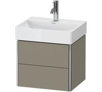 Duravit XSquare meuble sous-lavabo Compact mural 48,4x39,0 cm, 2 tiroirs, pour lavabo DuraSquare 235650, XS430509292, Couleur: Gris pierre Vernis satiné mat Soie