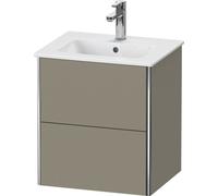 Duravit XSquare meuble sous-lavabo Compact mural 51,0x41,8 cm, 2 tiroirs, pour lavabo ME by Starck 233653, XS430609292, Couleur: Gris pierre Vernis satiné mat Soie