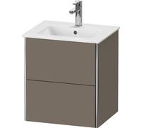 Duravit XSquare meuble sous-lavabo Compact mural 51,0x41,8 cm, 2 tiroirs, pour lavabo ME by Starck 233653, XS430609090, Couleur: Flanelle Vernis gris satiné mat soyeux