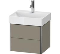 Duravit XSquare Meuble sous-lavabo Compact, suspendu, 2 tiroirs, 484x397x390mm, XS430509292, Couleur: Gris pierre Vernis satiné mat Soie