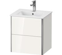 Duravit XSquare Meuble sous-lavabo Compact, suspendu, 2 tiroirs, 510x560x418mm, XS430608585, Couleur: Laque brillante blanche