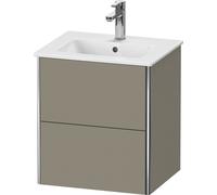 Duravit XSquare Meuble sous-lavabo Compact, suspendu, 2 tiroirs, 510x560x418mm, XS430609292, Couleur: Gris pierre Vernis satiné mat Soie