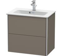 Duravit XSquare Meuble sous-lavabo Compact, suspendu, 2 tiroirs, 610x560x388mm, XS416509090, Couleur: Flanelle Vernis gris satiné mat soyeux