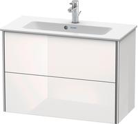 Duravit XSquare Meuble sous-lavabo Compact, suspendu, 2 tiroirs, 810x560x388mm, XS416609292, Couleur: Gris pierre Vernis satiné mat Soie