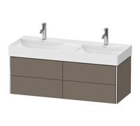 Duravit XSquare meuble sous-lavabo mural 118,4 x 46,0 cm, 4 tiroirs, pour lavabo DuraSquare 235312, XS416409090, Couleur: Flanelle Vernis gris satiné mat soyeux