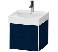 Duravit XSquare meuble sous-lavabo mural 48,4x46,0 cm, 2 tiroirs, pour lavabo DuraSquare 235350, XS416009898, Couleur: Laque mat soyeuse bleu nuit