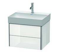 Duravit XSquare Meuble sous-lavabo mural 58,4x46,0 cm, 2 tiroirs, pour lavabo DuraSquare 235360, XS416102222, Couleur: Décor blanc brillant