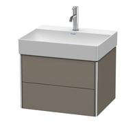 Duravit XSquare Meuble sous-lavabo mural 58,4x46,0 cm, 2 tiroirs, pour lavabo DuraSquare 235360, XS416109090, Couleur: Flanelle Vernis gris satiné mat soyeux