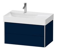 Duravit XSquare meuble sous-lavabo mural 78,4x46,0 cm, 2 tiroirs, pour lavabo DuraSquare 234880 lavabo gauche, XS416809898, Couleur: Laque mat soyeuse bleu nuit