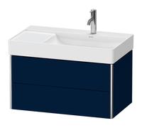 Duravit XSquare meuble sous-lavabo mural 78,4x46,0 cm, 2 tiroirs, pour lavabo DuraSquare 234980 lavabo droit, XS416909898, Couleur: Laque mat soyeuse bleu nuit