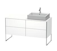 Duravit XSquare Meuble sous-lavabo sur console au sol, 4 tiroirs, vasque à droite, 1400x778x548mm, XS4923R1818, Couleur: Décor blanc mat