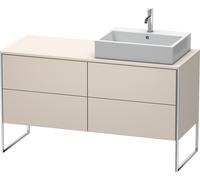 Duravit XSquare Meuble sous-lavabo sur console au sol, 4 tiroirs, vasque à droite, 1400x778x548mm, XS4923R9191, Couleur: Taupe mat