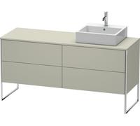 Duravit XSquare Meuble sous-lavabo sur console au sol, 4 tiroirs, vasque à droite, 1600x778x548mm, XS4924R6060, Couleur: Laque mate taupe soie