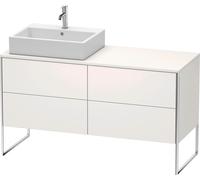 Duravit XSquare Meuble sous-lavabo sur console au sol, 4 tiroirs, vasque à gauche, 1400x778x548mm, XS4923L3939, Couleur: Laque mate en soie Nordic White