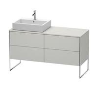 Duravit XSquare Meuble sous-lavabo sur console au sol, 4 tiroirs, vasque à gauche, 1400x778x548mm, XS4923L0707, Couleur: Gris béton Gris mat