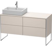 Duravit XSquare Meuble sous-lavabo sur console au sol, 4 tiroirs, vasque à gauche, 1400x778x548mm, XS4923L9191, Couleur: Taupe mat