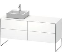 Duravit XSquare Meuble sous-lavabo sur console au sol, 4 tiroirs, vasque à gauche, 1600x778x548mm, XS4924L1818, Couleur: Décor blanc mat