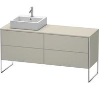 Duravit XSquare Meuble sous-lavabo sur console au sol, 4 tiroirs, vasque à gauche, 1600x778x548mm, XS4924L6060, Couleur: Laque mate taupe soie