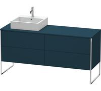 Duravit XSquare Meuble sous-lavabo sur console au sol, 4 tiroirs, vasque à gauche, 1600x778x548mm, XS4924L9898, Couleur: Laque mat soyeuse bleu nuit