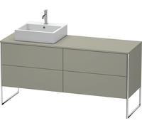 Duravit XSquare Meuble sous-lavabo sur console au sol, 4 tiroirs, vasque à gauche, 1600x778x548mm, XS4924L9292, Couleur: Gris pierre Vernis satiné mat Soie