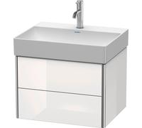 Duravit XSquare Meuble sous-lavabo suspendu, 2 tiroirs, 584x397x460mm, XS416109292, Couleur: Gris pierre Vernis satiné mat Soie